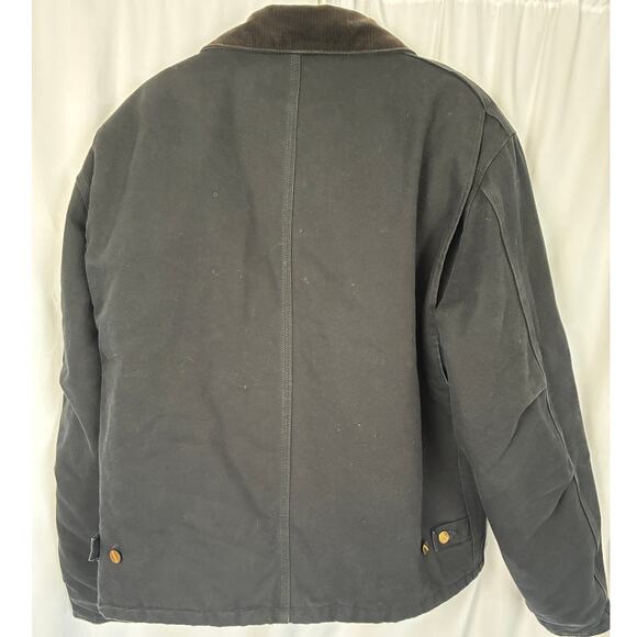 Vintage Carhartt Chore Coat Men's Large Tall Black Quilted Outdoor Workwear - Picture 2 of 7